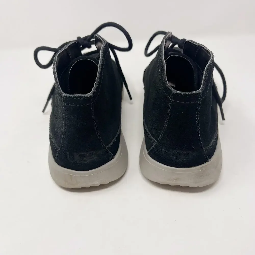 UGG Mens Size 7 Black Dustin Chukka Boots Suede Leather Lace Up Foam Footbed